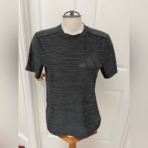 Adidas Men's Charcoal Striped Tee